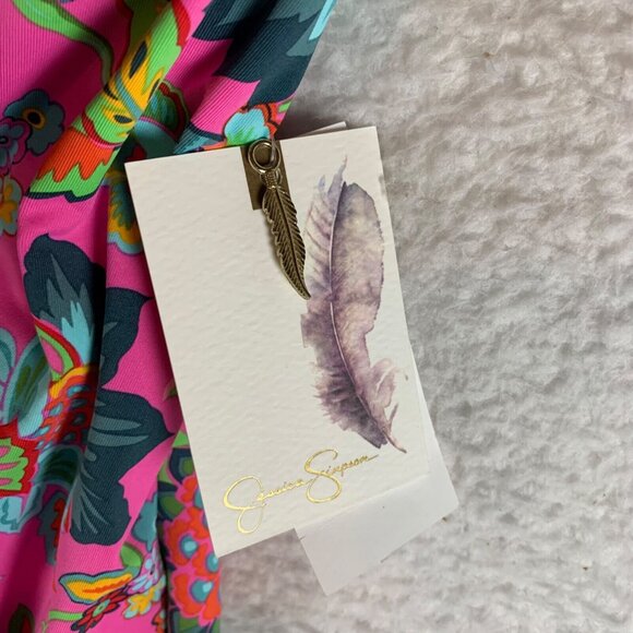 Jessica Simpson Womens Pink Rosies Bushes One-Piece Swimsuit Lip Gloss Small NWT - Picture 3 of 8